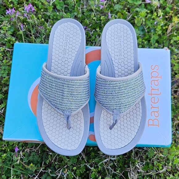 BareTraps Silver Sequins Open Toe Sandals Size 6.5 - Picture 7 of 13